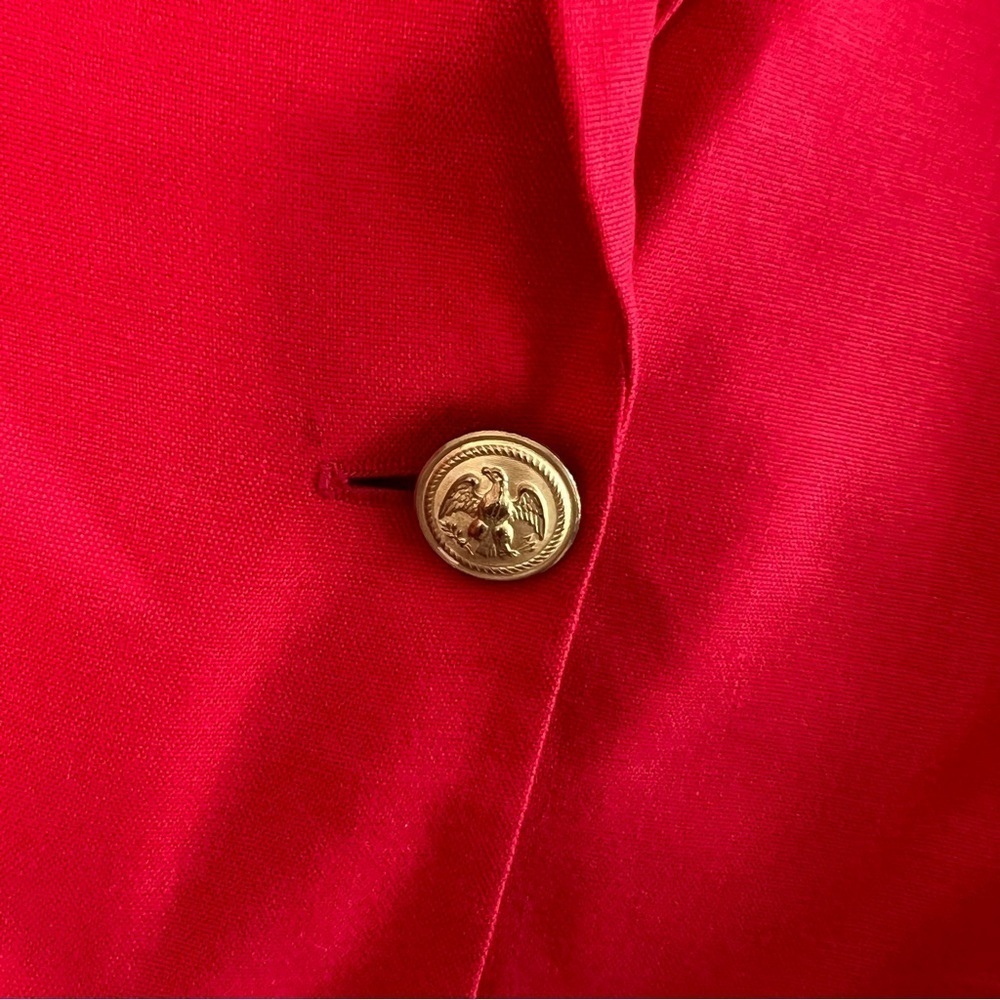 Talbots Red Blazer Single Gold Button Nautical Bu… - image 5